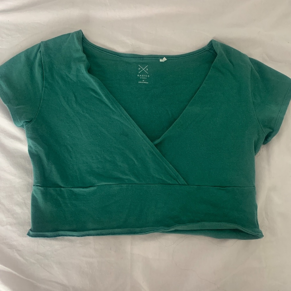 pacsun cropped wrap top